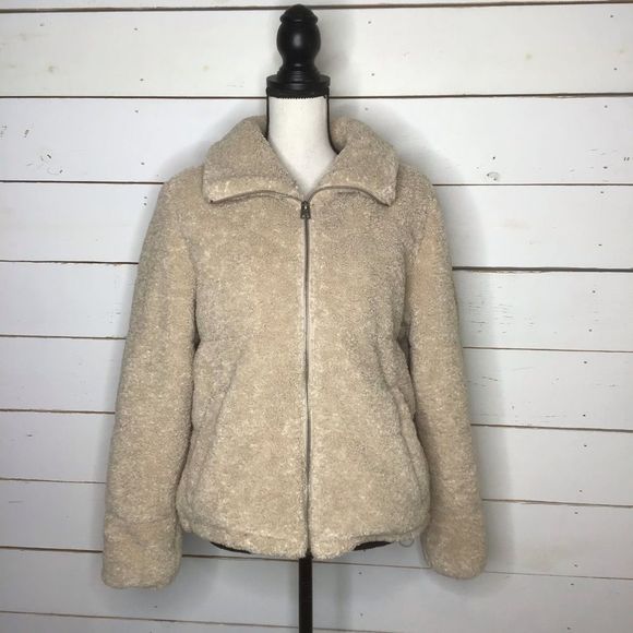 New Lucky Brand Teddy Jacket, Faux Fur Short - Picture 1 of 8